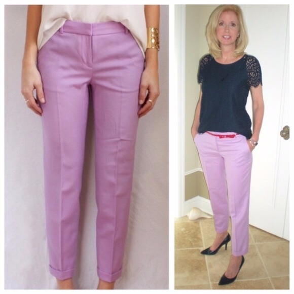 SOLD 💙 j. crew // wool cafe capri lavender pants - Picture 4 of 5
